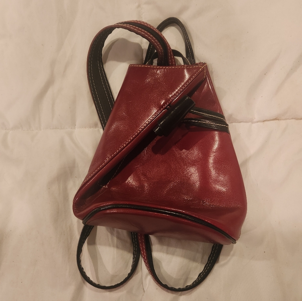 Vera PELLE Red Leather Backpack